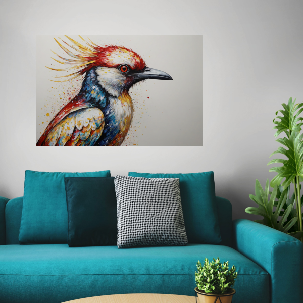 Kleurrijke Abstracte Vogel in Beweging poster