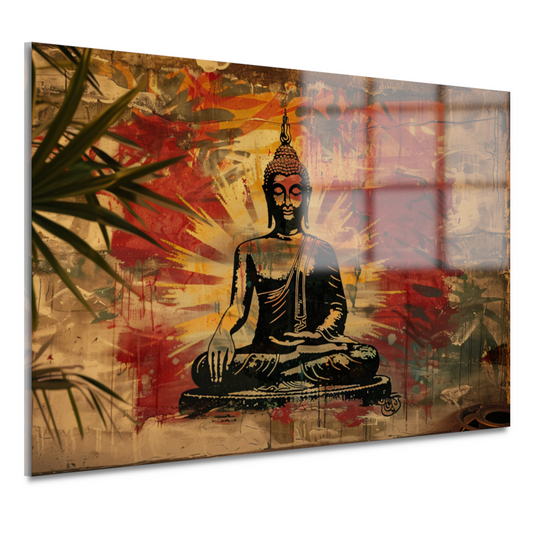 Moderne Boeddha in Levendige Street Art acrylglas