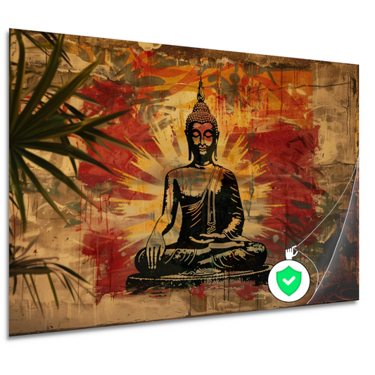 Moderne Boeddha in Levendige Street Art poster