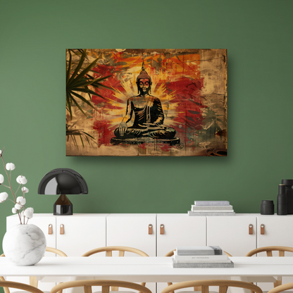 Moderne Boeddha in Levendige Street Art canvas