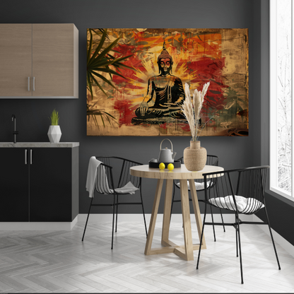 Moderne Boeddha in Levendige Street Art canvas