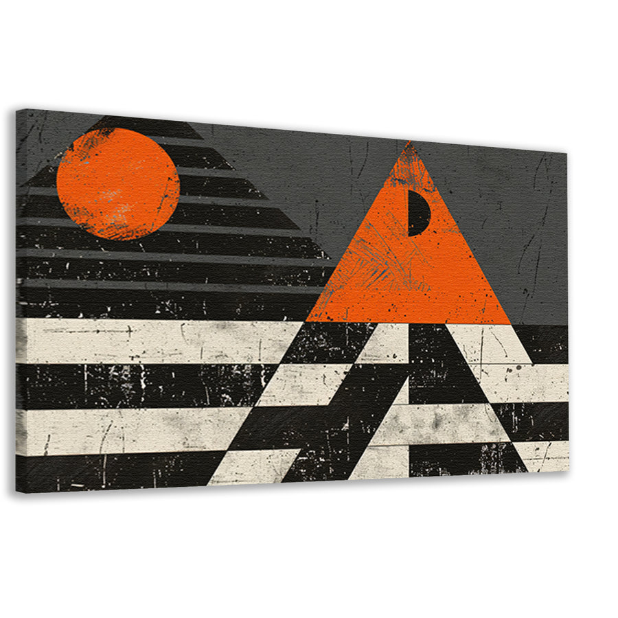 Minimalistisch geometrisch ontwerp met oranje accentencanvas