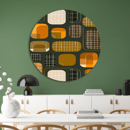 Abstract Retro Vormen en Lijnen forex muurcirkel