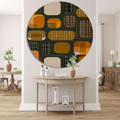 Abstract Retro Vormen en Lijnen forex muurcirkel