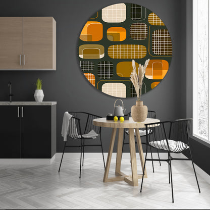 Abstract Retro Vormen en Lijnen forex muurcirkel