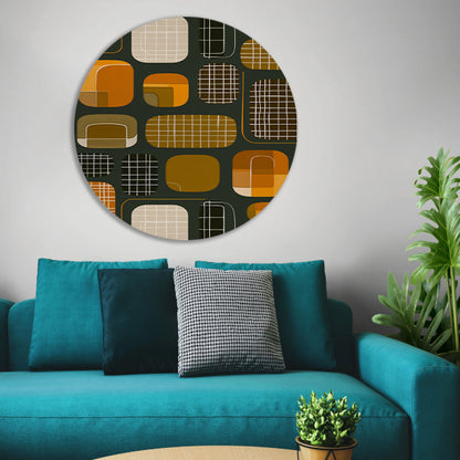 Abstract Retro Vormen en Lijnen forex muurcirkel