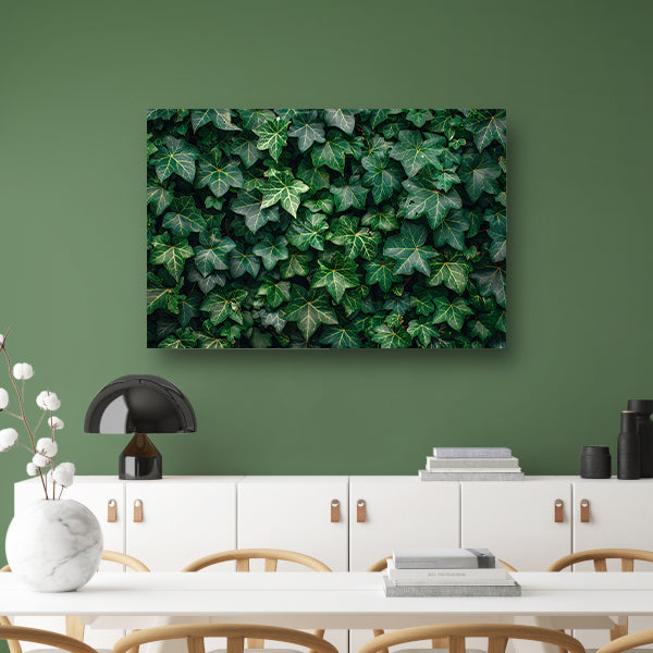 Minimalistisch klimop canvas met baklijst