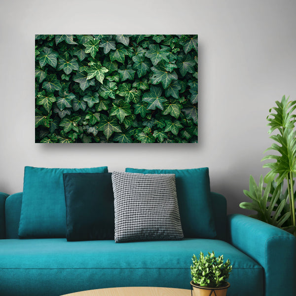 Minimalistisch klimop canvas met baklijst