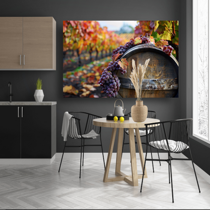 Klassieke druiven in houten ton poster