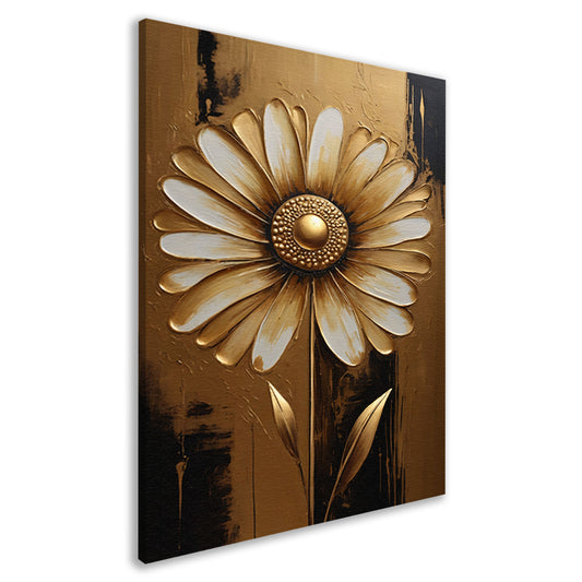 Abstracte Gouden Bloem op Sepia Achtergrond canvas
