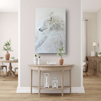 Minimalistisch schilderij van een slapende hond acrylglas
