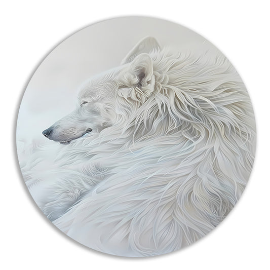 Minimalistisch schilderij van een slapende hond forex muurcirkel