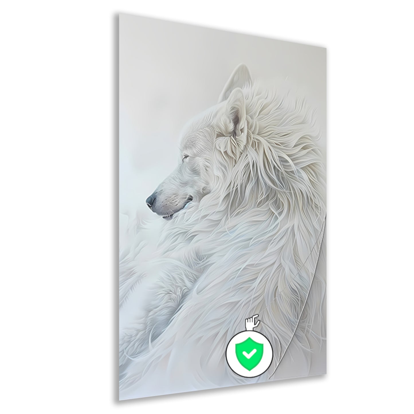 Minimalistisch schilderij van een slapende hond poster