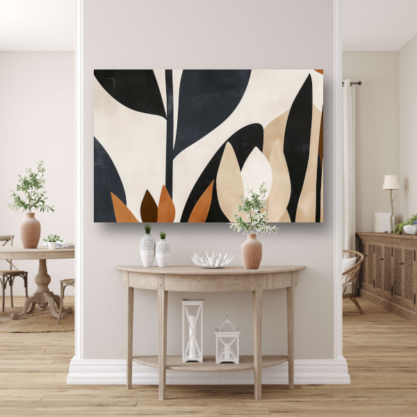 Abstracte Monochrome Tulpen Compositie canvas