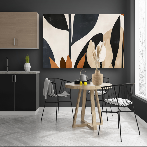 Abstracte Monochrome Tulpen Compositie canvas