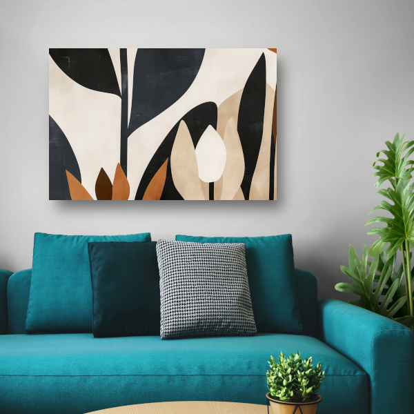 Abstracte Monochrome Tulpen Compositie canvas
