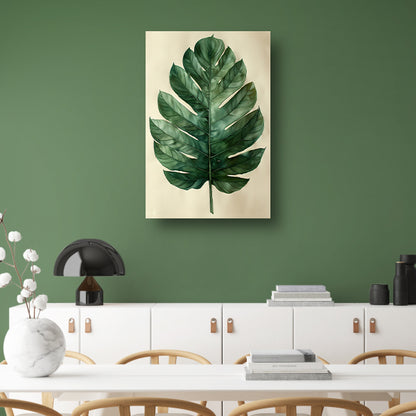 Realistisch  van een groen blad canvas