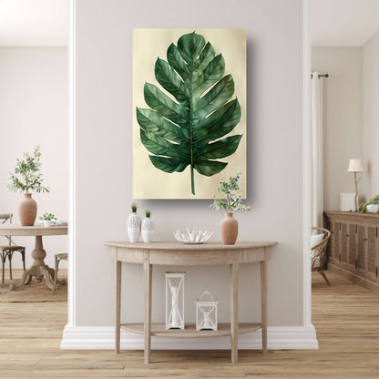 Realistisch  van een groen blad canvas