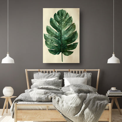 Realistisch  van een groen blad canvas