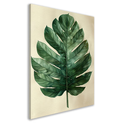Realistisch  van een groen blad canvas