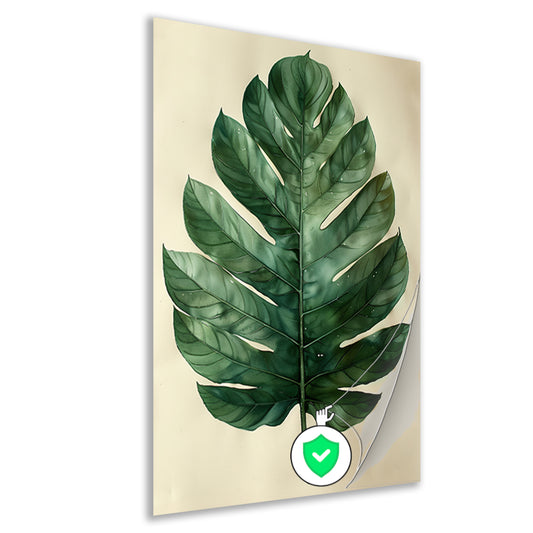 Realistisch  van een groen blad poster