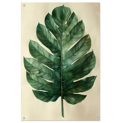 Realistisch  van een groen blad tuinposter