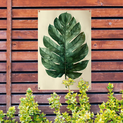 Realistisch  van een groen blad tuinposter