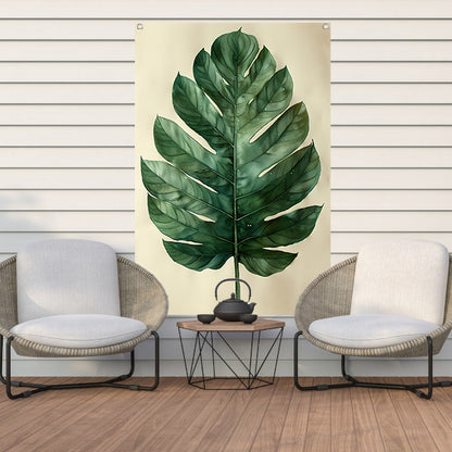 Realistisch  van een groen blad tuinposter