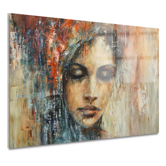 Abstracte Contemplatie in Vloeiende Kleuren acrylglas