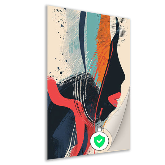 Abstract Portret van een Vrouw in Verf poster