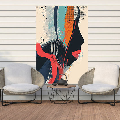 Abstract Portret van een Vrouw in Verf tuinposter
