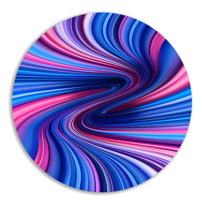 Abstract Kleurenwerveling in Roze, Blauw en Paars forex muurcirkel