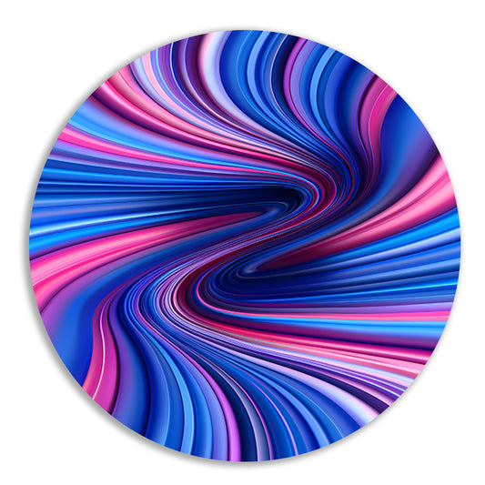 Abstract Kleurenwerveling in Roze, Blauw en Paars forex muurcirkel