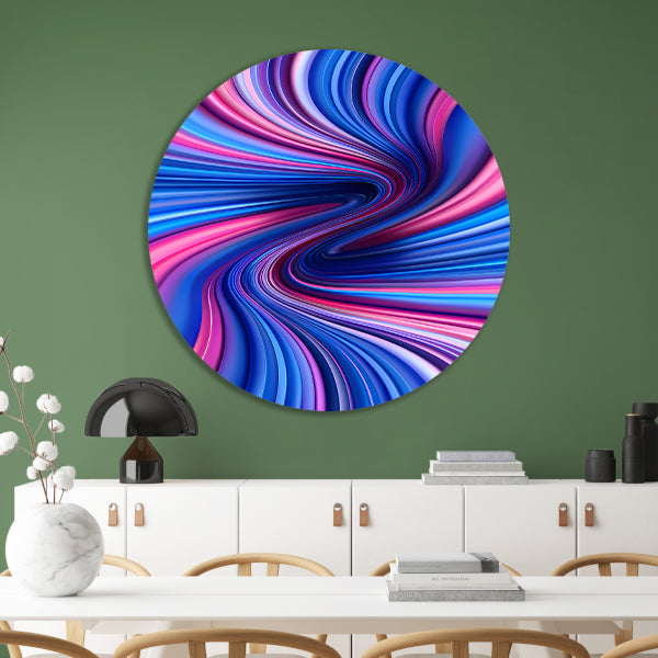 Abstract Kleurenwerveling in Roze, Blauw en Paars forex muurcirkel