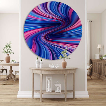 Abstract Kleurenwerveling in Roze, Blauw en Paars forex muurcirkel