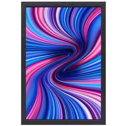 Abstract Kleurenwerveling in Roze, Blauw en Paars canvas met baklijst