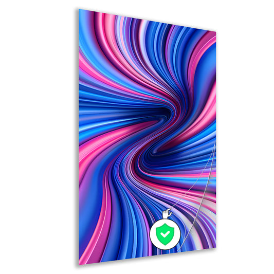 Abstract Kleurenwerveling in Roze, Blauw en Paars poster