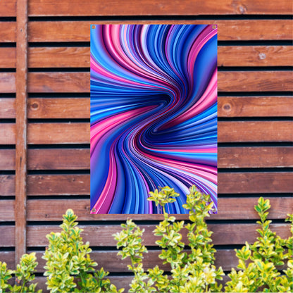 Abstract Kleurenwerveling in Roze, Blauw en Paars tuinposter