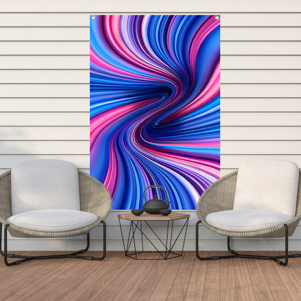 Abstract Kleurenwerveling in Roze, Blauw en Paars tuinposter