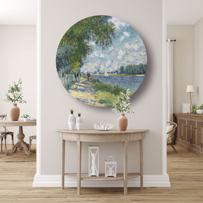 La Seine à Argenteuil - Claude Monet aluminium muurcirkel