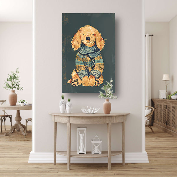 Gouden Retriever in trui canvas