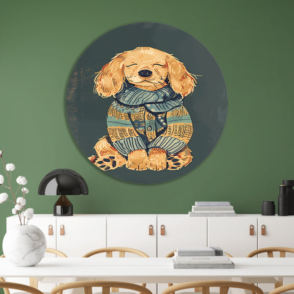 Gouden Retriever in trui forex muurcirkel