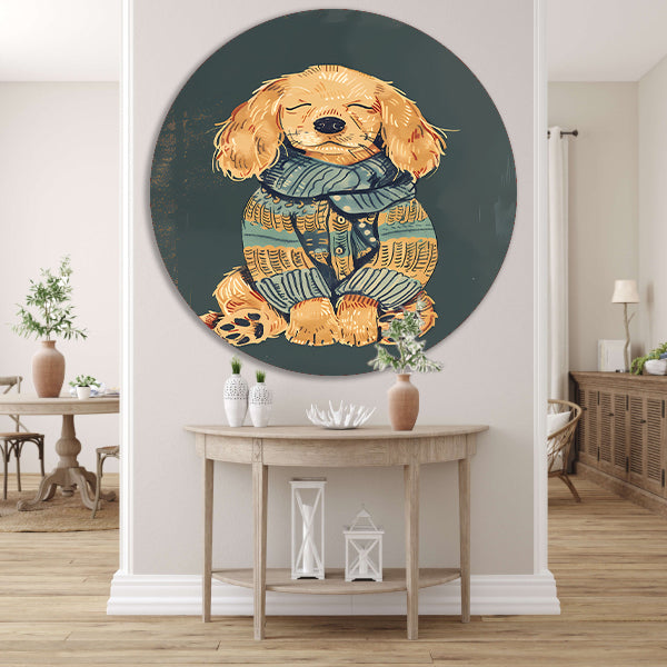 Gouden Retriever in trui forex muurcirkel