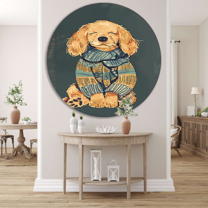 Gouden Retriever in trui forex muurcirkel