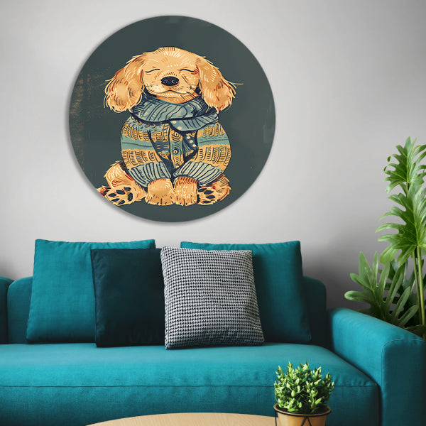 Gouden Retriever in trui forex muurcirkel