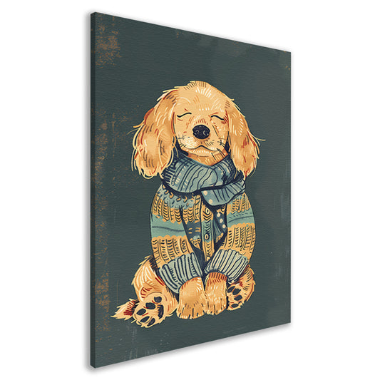Gouden Retriever in trui canvas