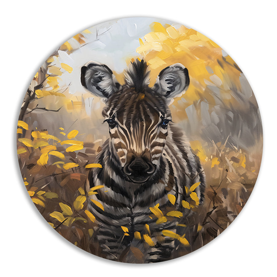 Surrealistische zebra in herfstachtige omgeving forex muurcirkel