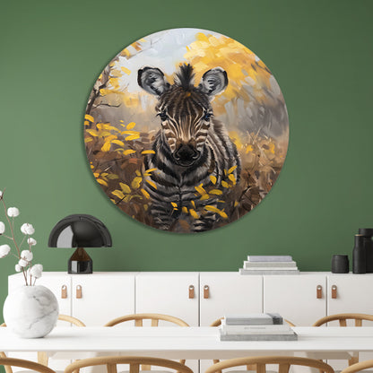 Surrealistische zebra in herfstachtige omgeving forex muurcirkel