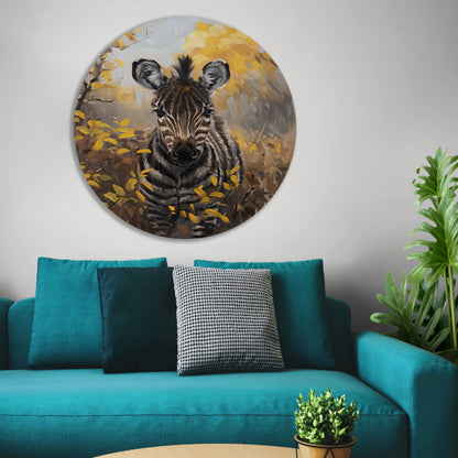 Surrealistische zebra in herfstachtige omgeving forex muurcirkel