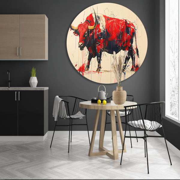 Abstract rode stier forex muurcirkel